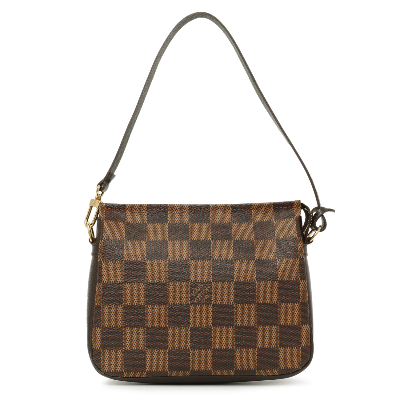 Exclusive Louis Vuitton Damier Ebene Trousse Make Up Bag Pochette — Front View