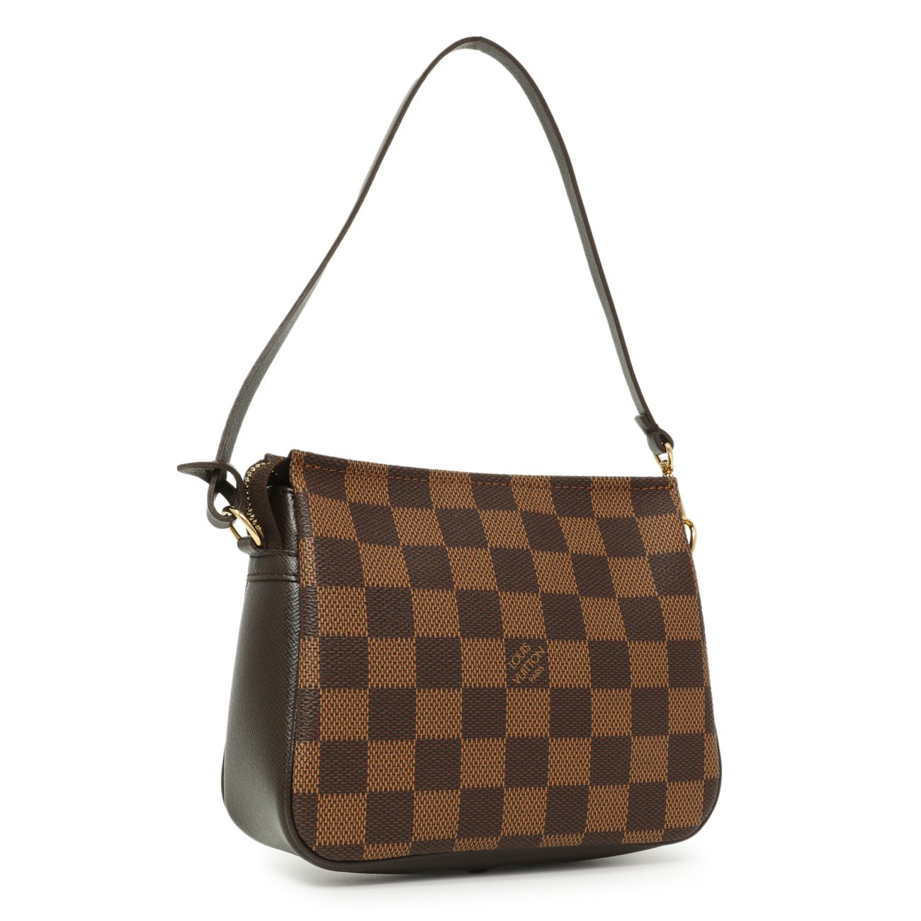 Exclusive Louis Vuitton Damier Ebene Trousse Make Up Bag Pochette — Side View