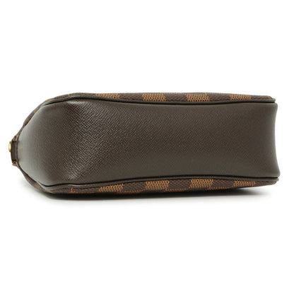 Exclusive Louis Vuitton Damier Ebene Trousse Make Up Bag Pochette — Back View