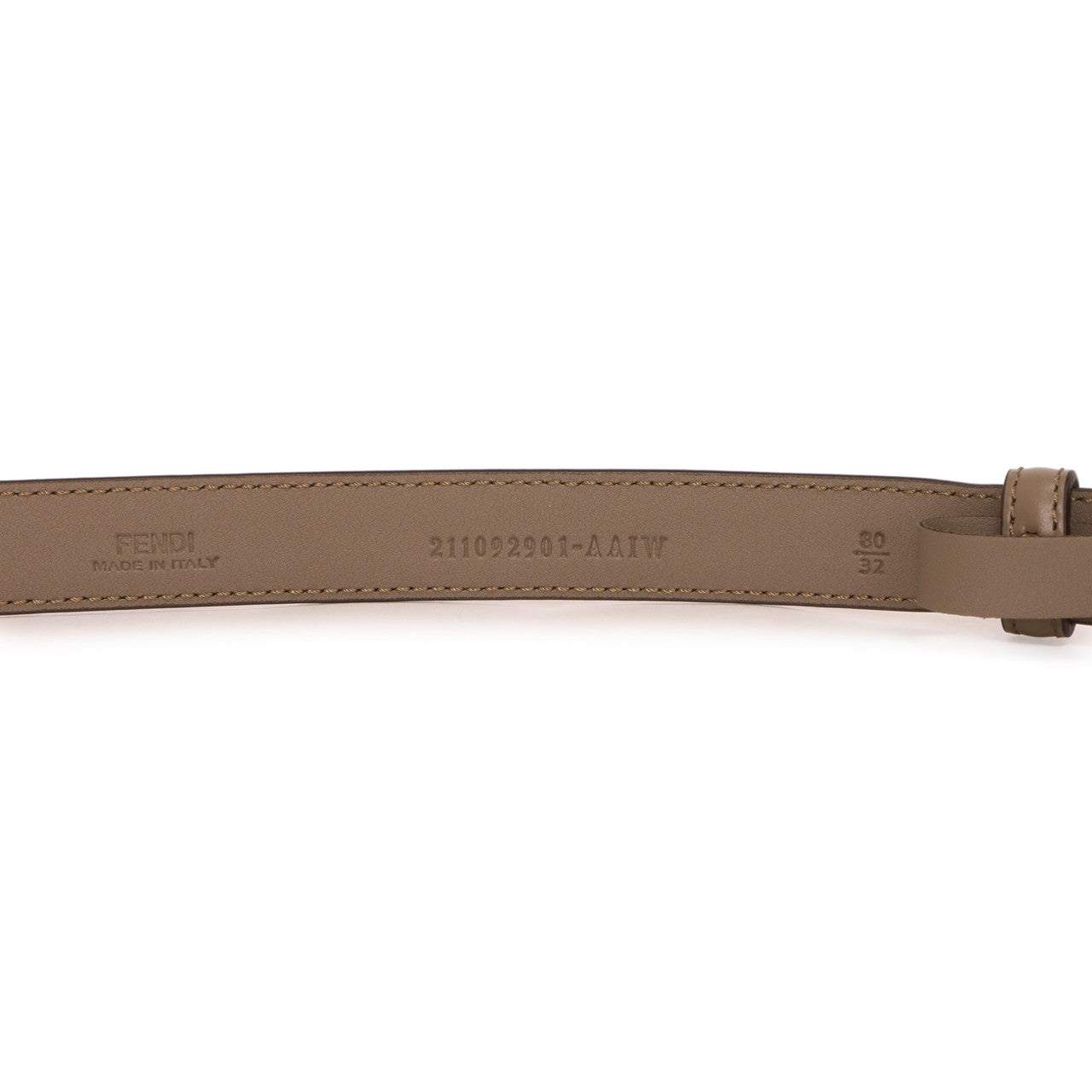 Exclusive Fendi Grey Vitello King FF 20mm Belt — Back View