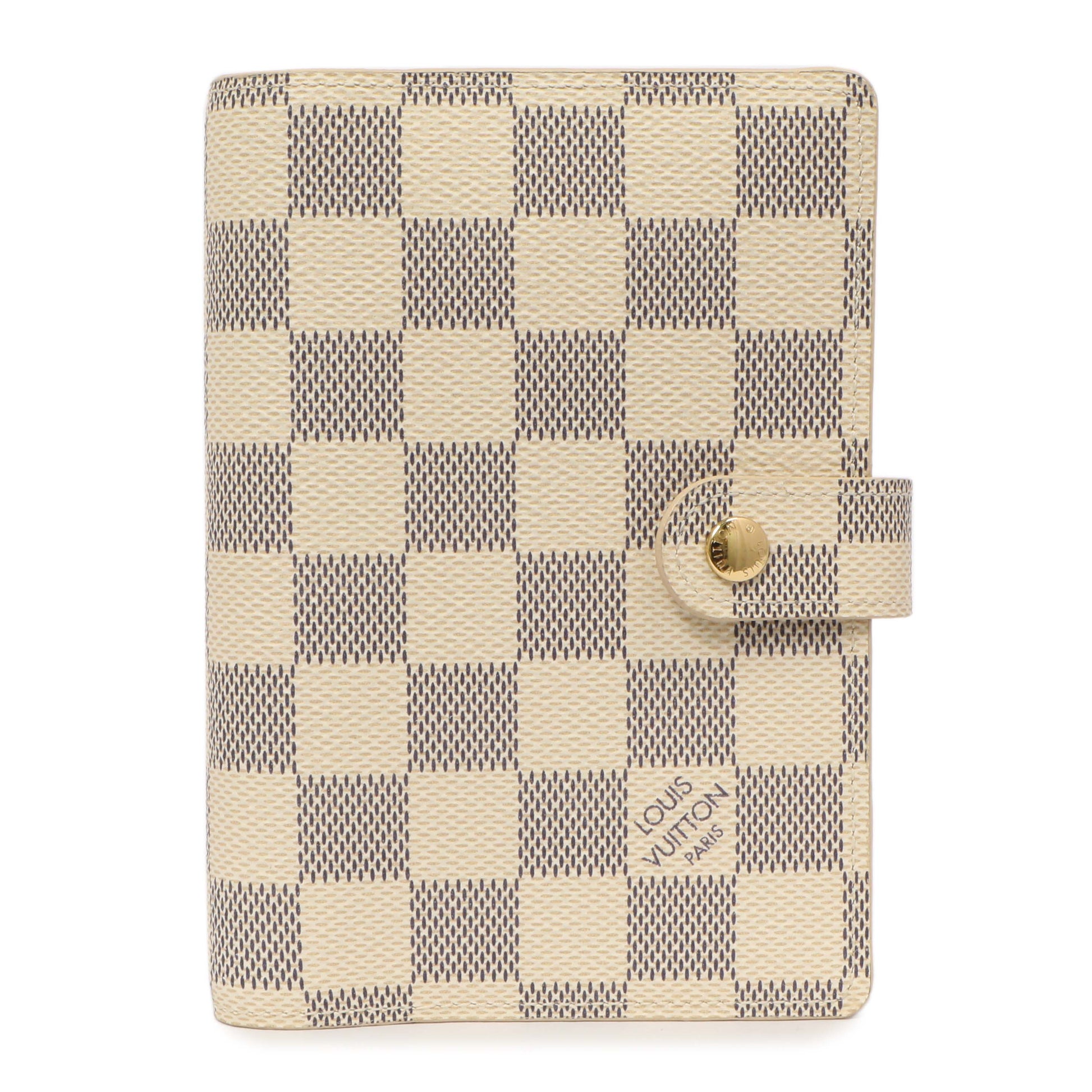 Exclusive Louis Vuitton Damier Azur Small Agenda Cover — Front View