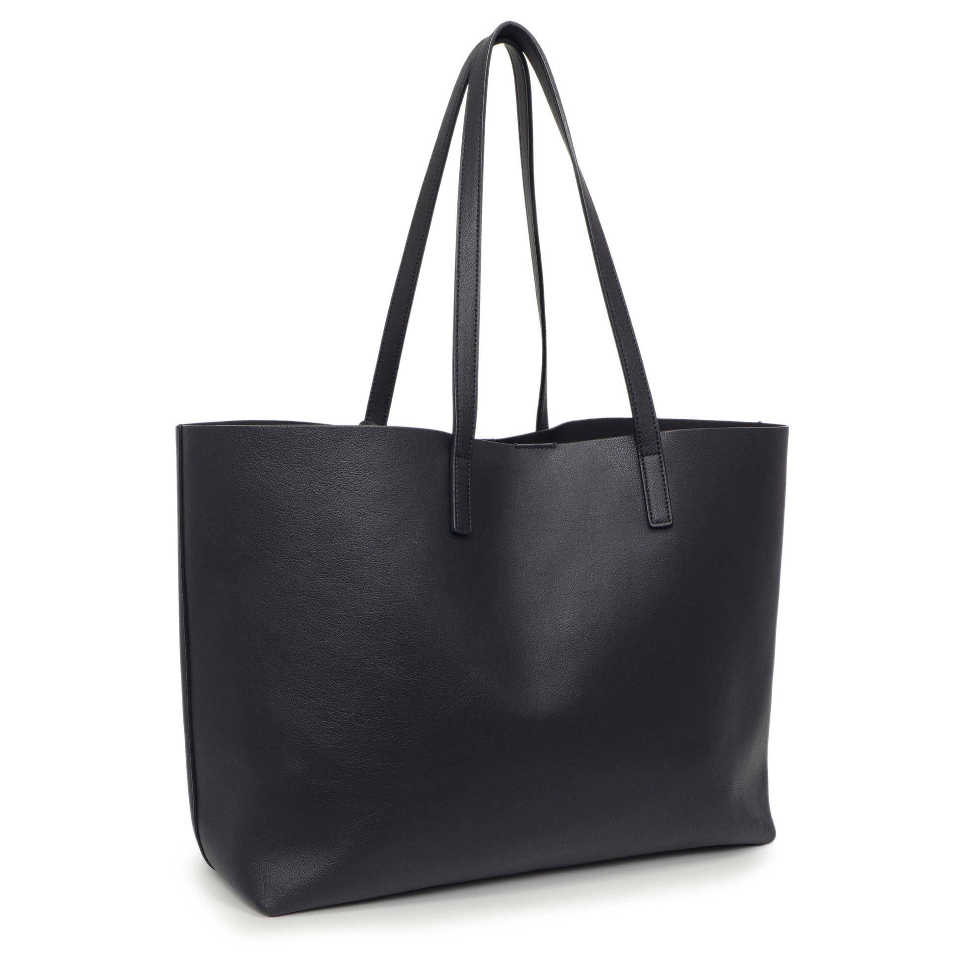 Exclusive Saint Laurent Navy Calfskin Large Shopping Tote — Side View