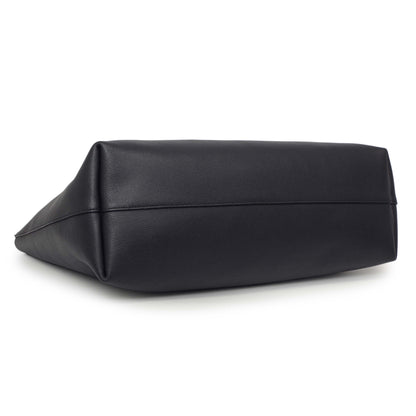 Exclusive Saint Laurent Navy Calfskin Large Shopping Tote — Back View