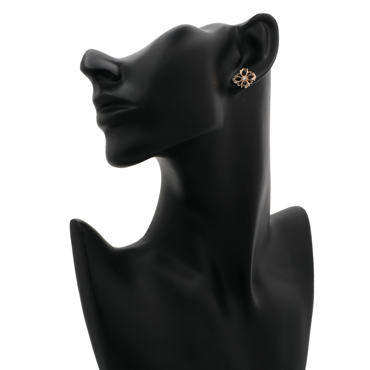 Exclusive Gucci 18K Rose Gold Diamond Flora Earrings — Back View