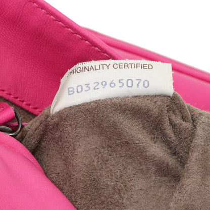 Exclusive Bottega Veneta Pink Nappa Intrecciato Mini Flap Crossbody — Lifestyle View