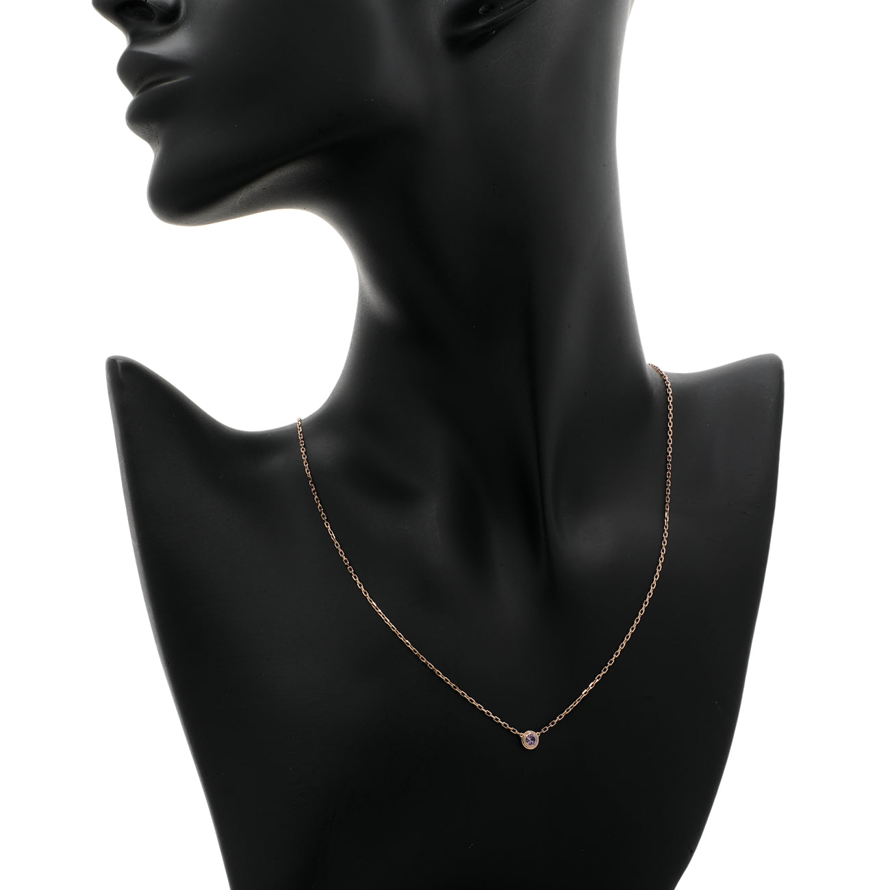 Exclusive Cartier 18K Rose Gold Pink Sapphire d'Amour Pendant — Detail View
