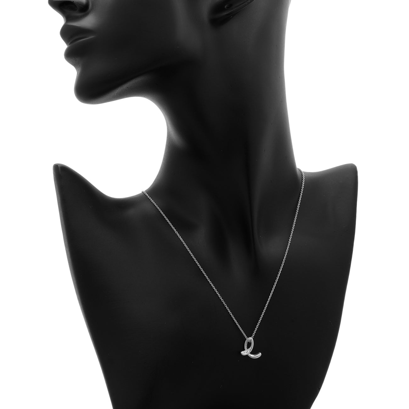 Exclusive Tiffany & Co. Sterling Silver Elsa Peretti 'E' Small Alphabet Pendant — Detail View