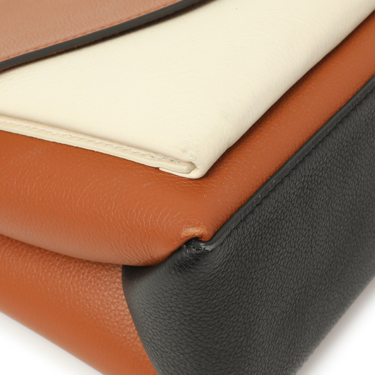 Exclusive Louis Vuitton Caramel Creme Black Soft Calfskin My Lockme Top Handle — Top View
