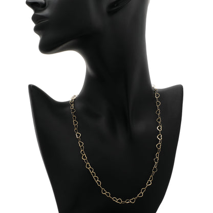 Exclusive 18K Yellow Gold Heart Link Chain — Back View