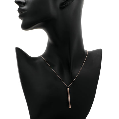 Exclusive 10K Rose Gold Octagon Bar Pendant — Top View