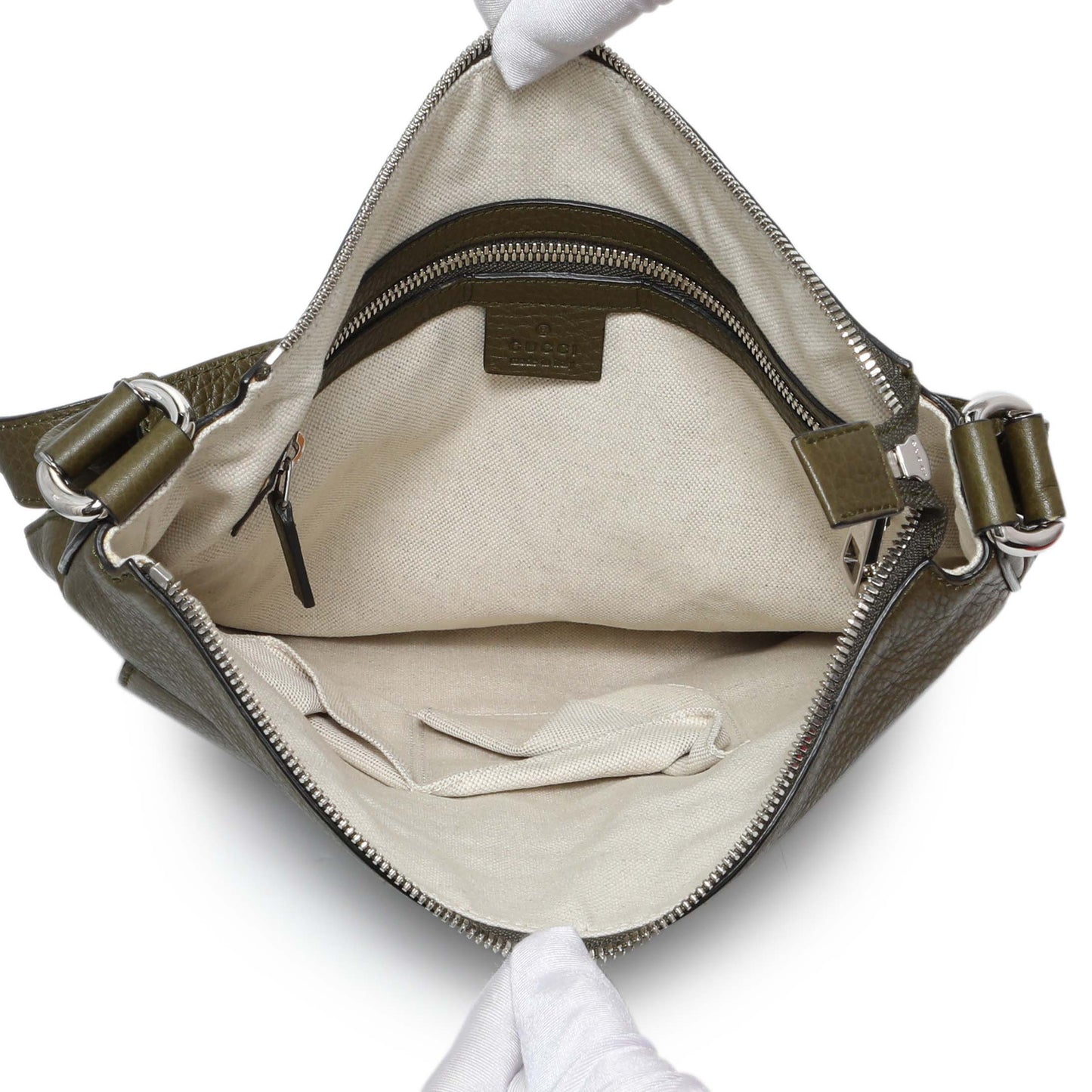 Exclusive Gucci Green Pebbled Calfskin Medium Soho Messenger Bag — Alternate View 8