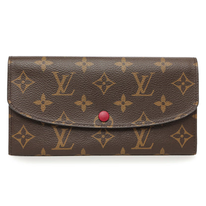 Exclusive Louis Vuitton Monogram Fuchsia Emilie Wallet — Front View