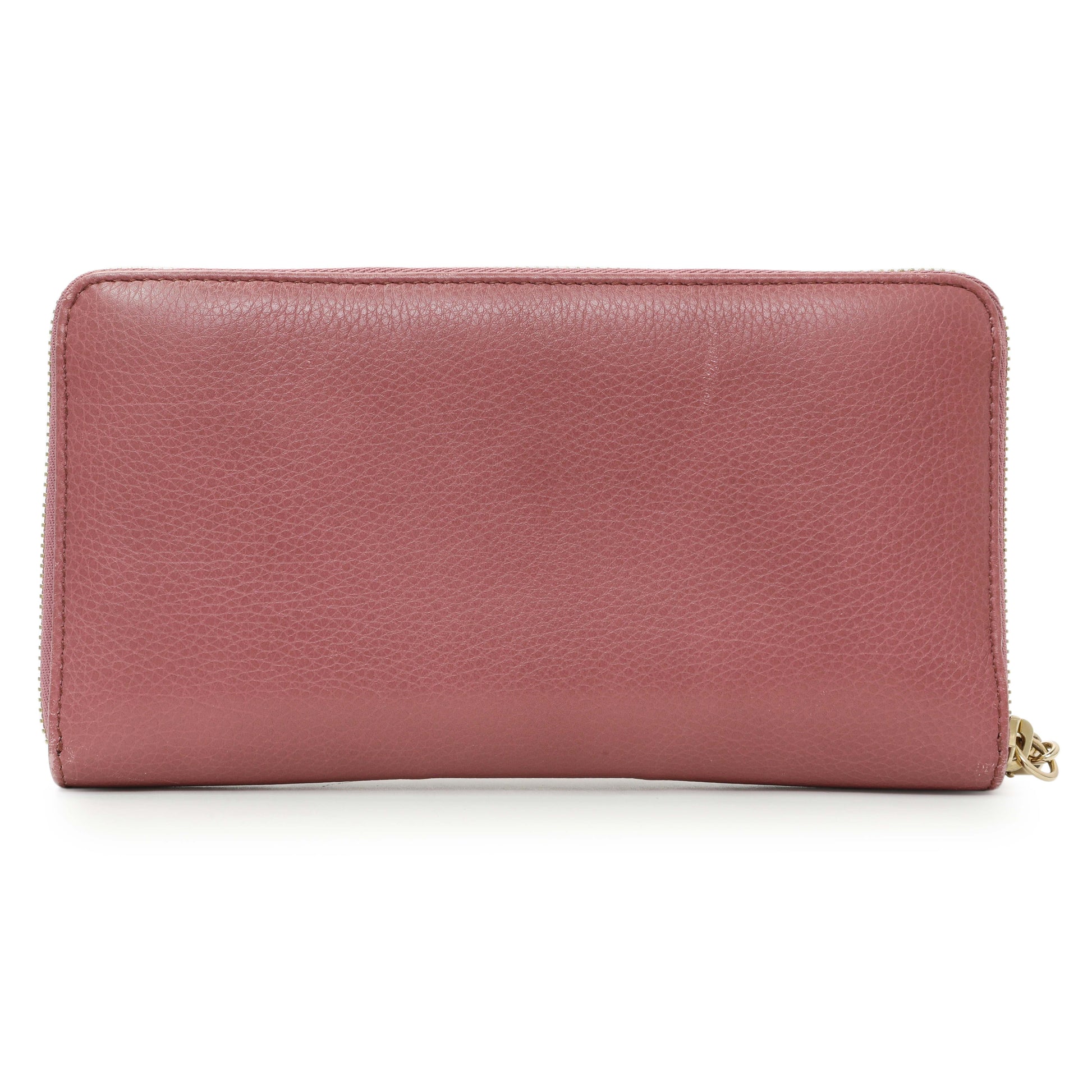 Exclusive Gucci Rose Pebbled Calfskin Soho Zip Around Wallet — Side View