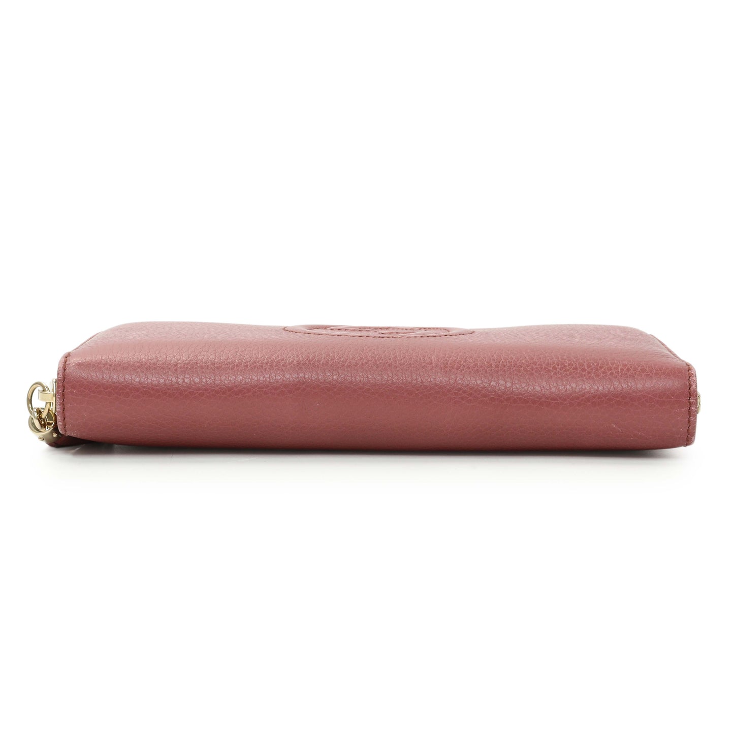 Exclusive Gucci Rose Pebbled Calfskin Soho Zip Around Wallet — Back View