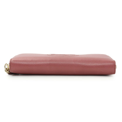 Exclusive Gucci Rose Pebbled Calfskin Soho Zip Around Wallet — Back View