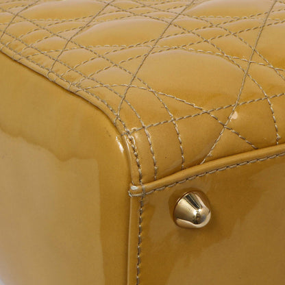 Exclusive Christian Dior Beige Patent Cannage Large Lady Dior — Top View