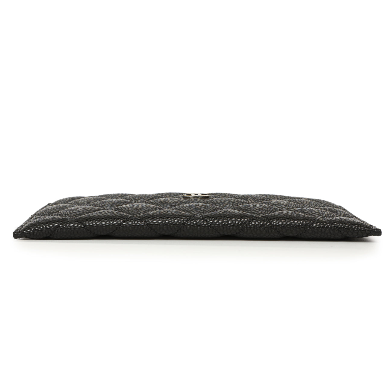Exclusive Chanel Black Quilted Caviar Classic Zip Pouch — Back View