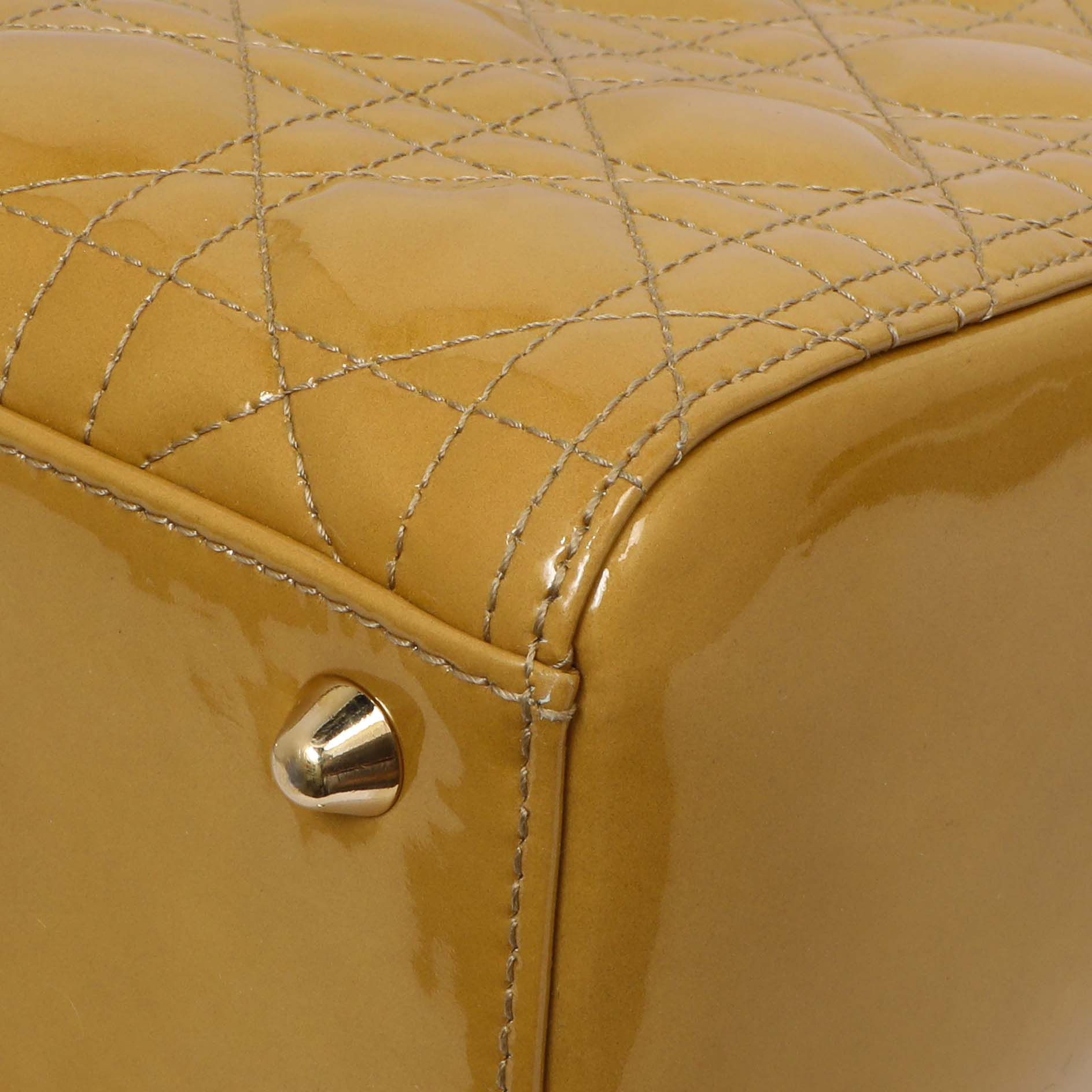 Exclusive Christian Dior Beige Patent Cannage Large Lady Dior — Alternate View 7