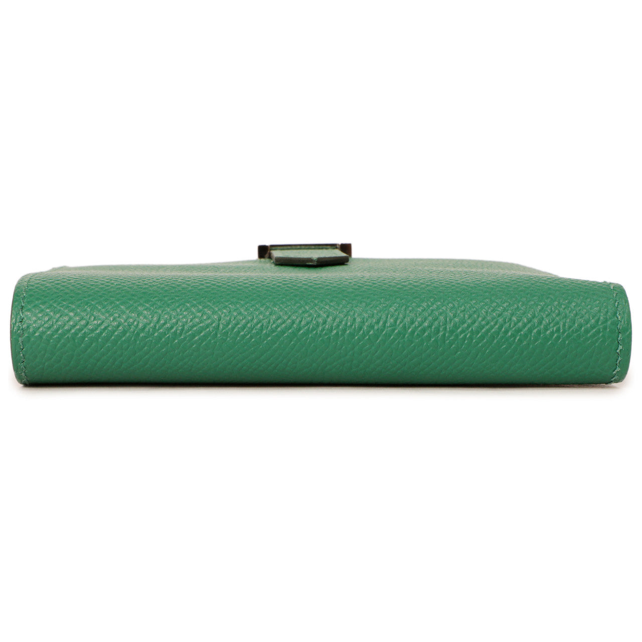 Exclusive Hermes Vert Vertigo Epsom Bearn Compact Wallet — Back View