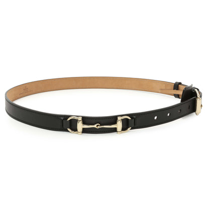 Exclusive Gucci Black Calfskin Horsebit 25mm Belt — Front View