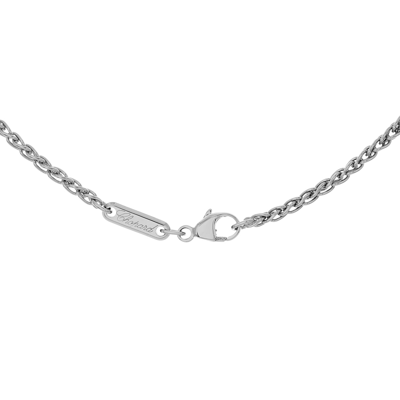 Exclusive Chopard 18K White Gold Happy Diamonds Icons Pendant Necklace — Back View