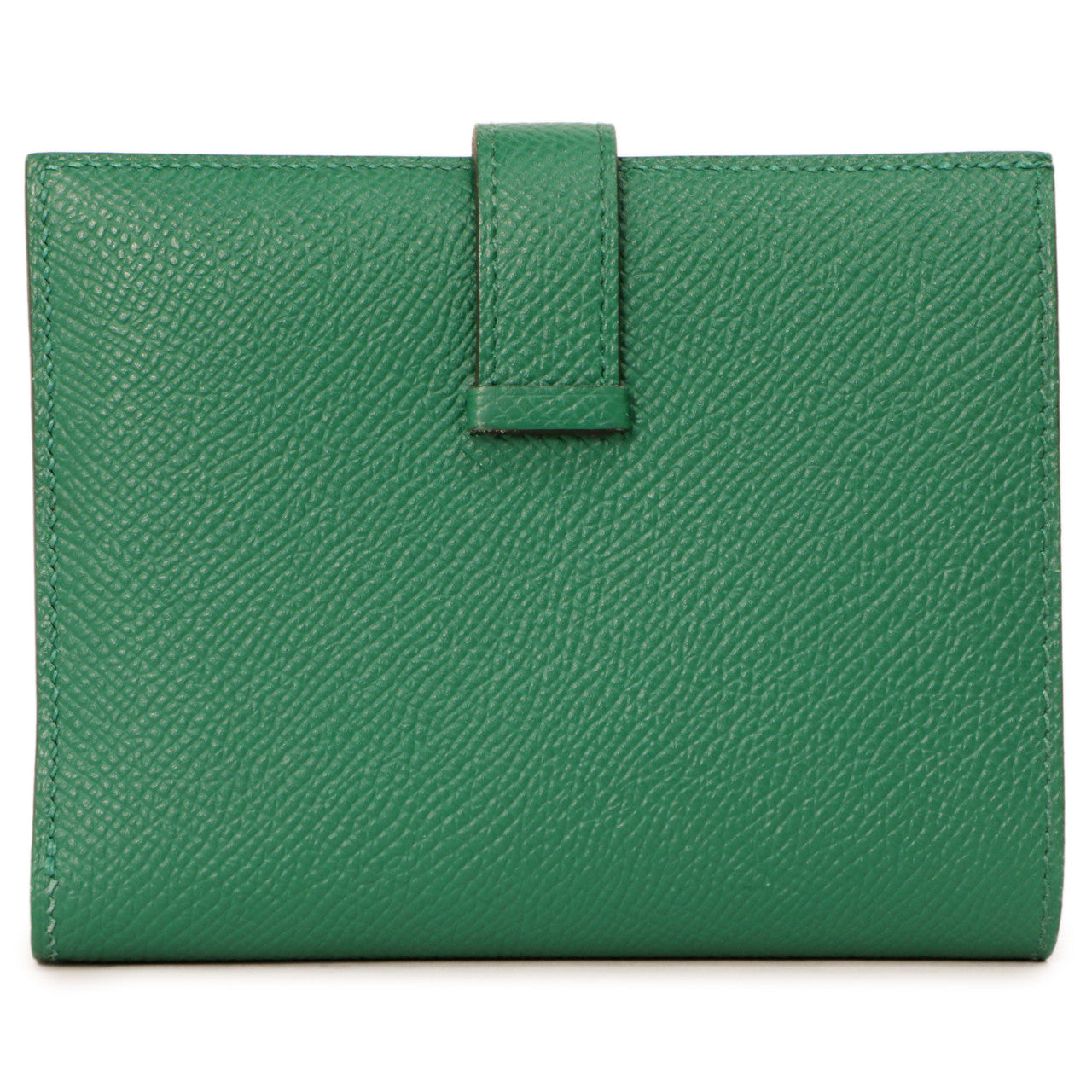 Exclusive Hermes Vert Vertigo Epsom Bearn Compact Wallet — Side View