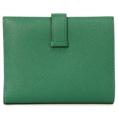 Exclusive Hermes Vert Vertigo Epsom Bearn Compact Wallet — Side View