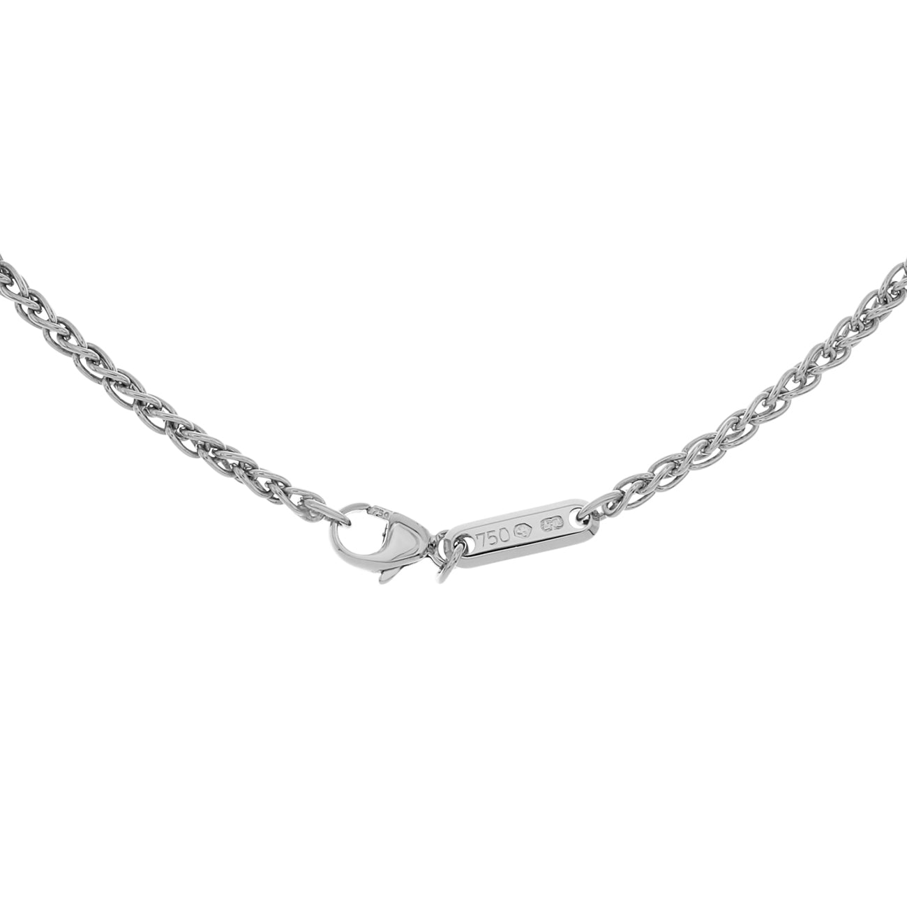 Exclusive Chopard 18K White Gold Happy Diamonds Icons Pendant Necklace — Top View