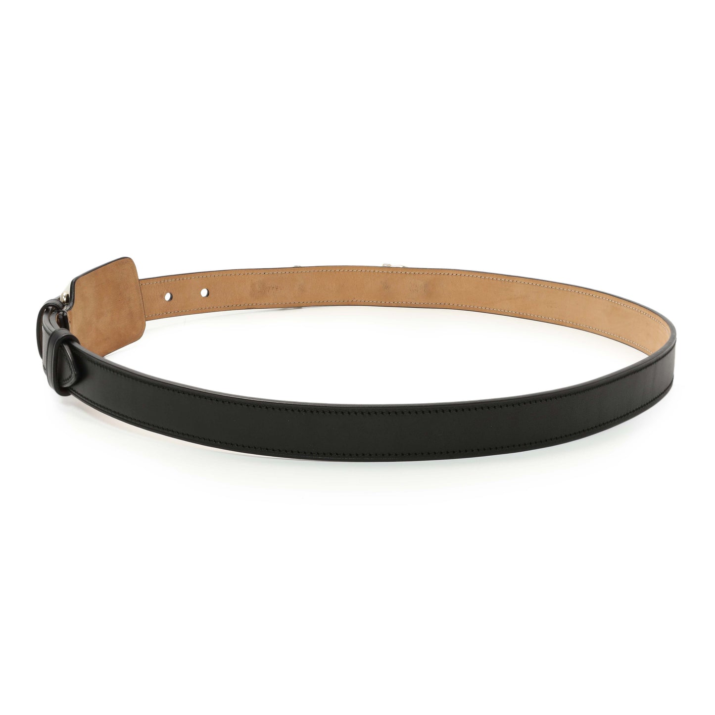 Exclusive Gucci Black Calfskin Horsebit 25mm Belt — Back View
