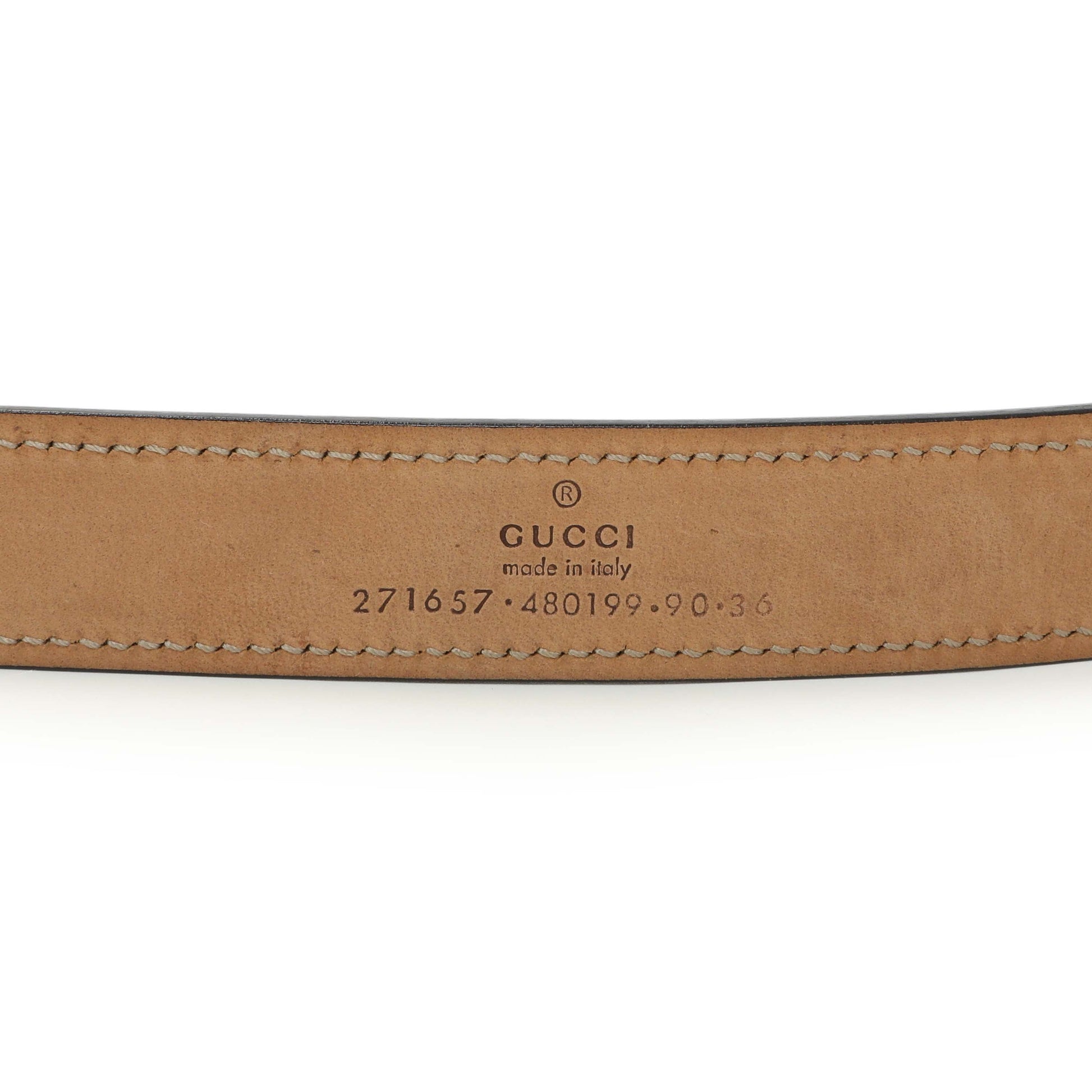 Exclusive Gucci Black Calfskin Horsebit 25mm Belt — Top View