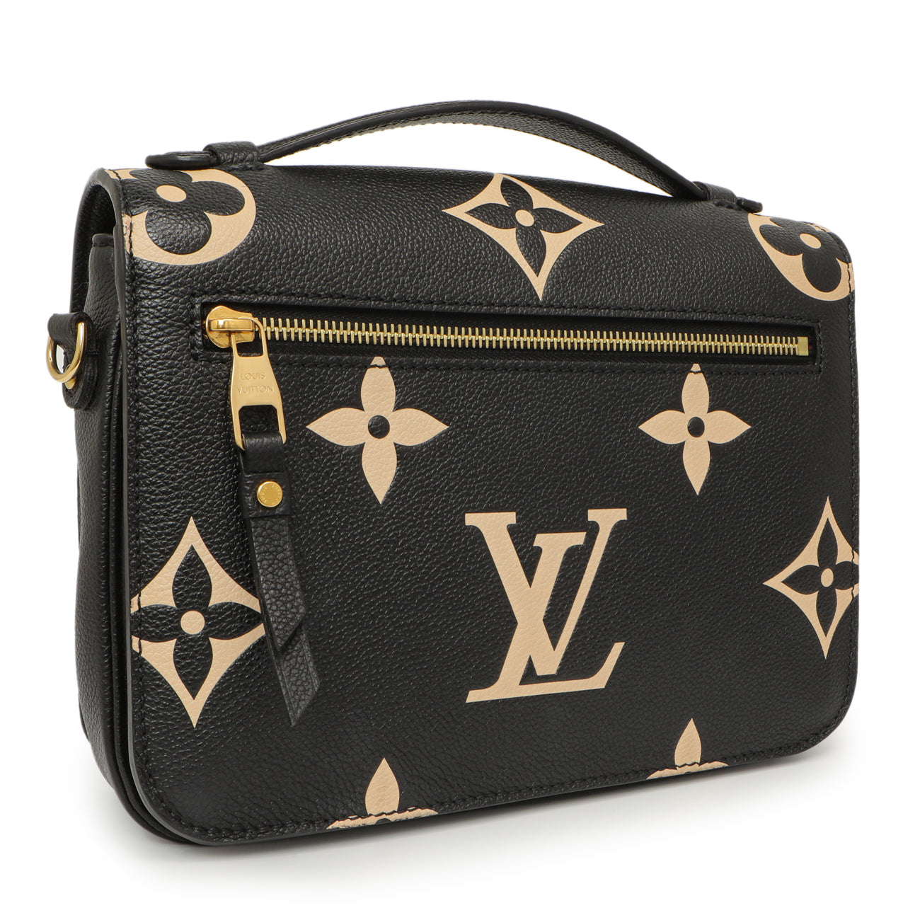 Exclusive Louis Vuitton Black Beige Empreinte Giant Monogram Pochette Metis — Side View