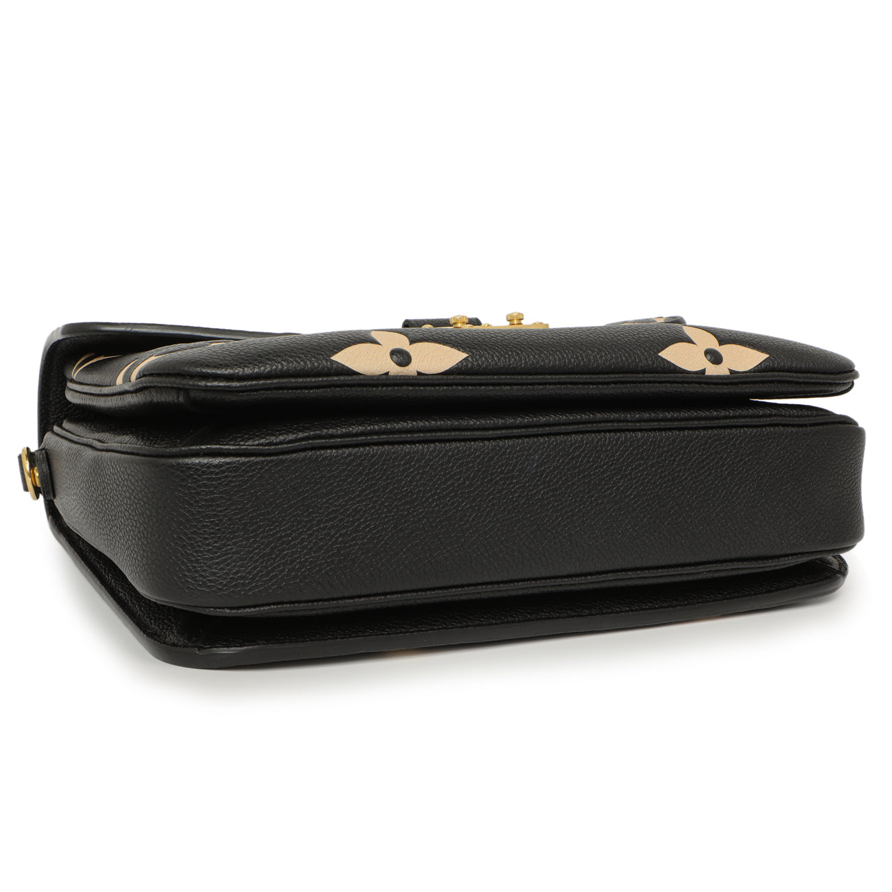 Exclusive Louis Vuitton Black Beige Empreinte Giant Monogram Pochette Metis — Back View