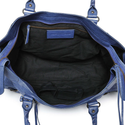 Exclusive Balenciaga Blue Agneau Classic Hardware City — Alternate View 8