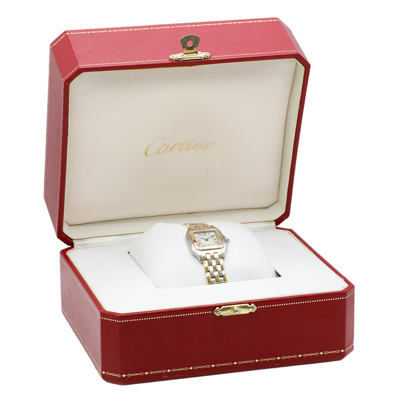 Exclusive Cartier Stainless Steel 18K Yellow Gold Panthere 166921 — Detail View