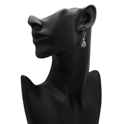 Exclusive 14K White Gold 0.84 Carat Sapphire Diamond Earrings — Back View