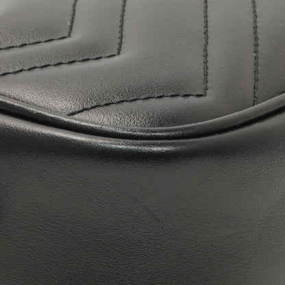 Exclusive Gucci Black Calfskin Matelasse Mini GG Marmont Chain Shoulder Bag — Top View