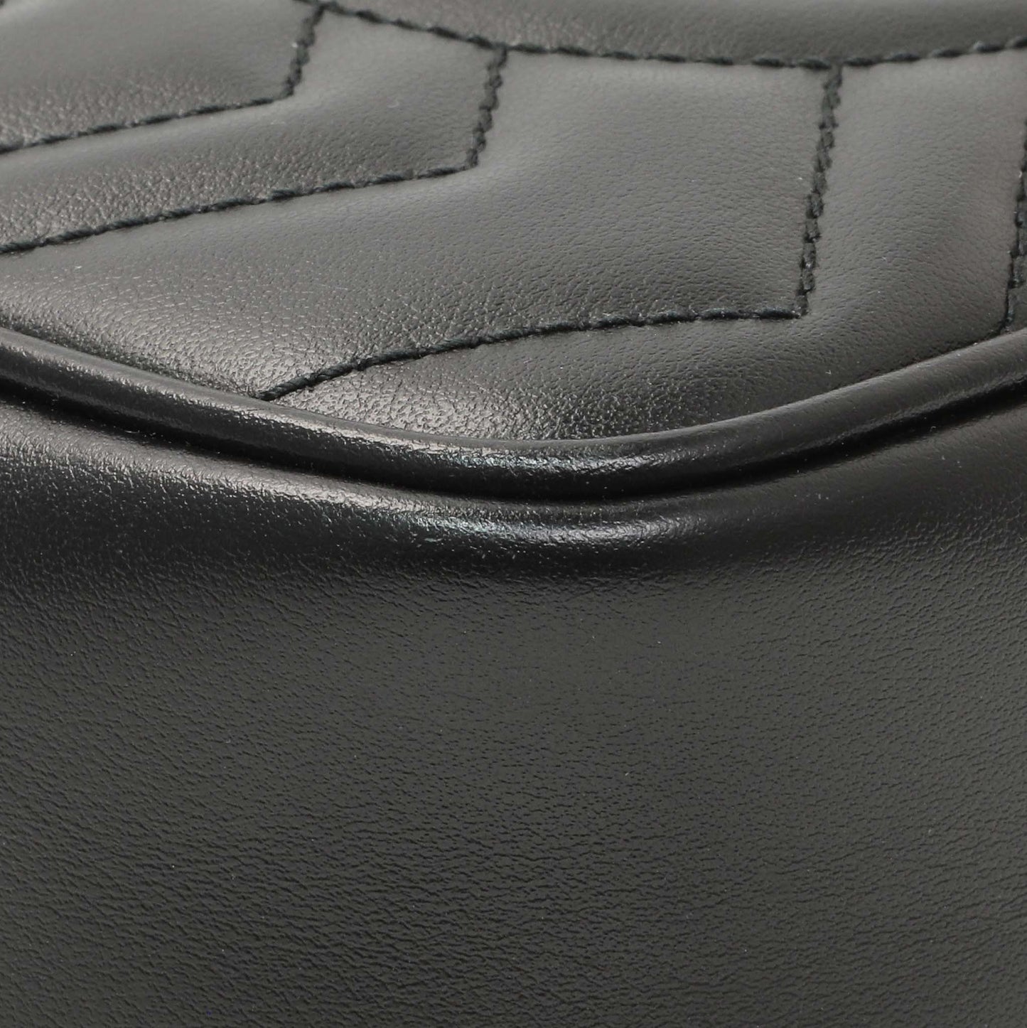 Exclusive Gucci Black Calfskin Matelasse Mini GG Marmont Chain Shoulder Bag — Lifestyle View