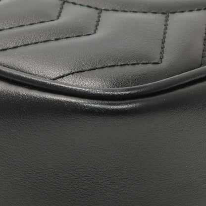 Exclusive Gucci Black Calfskin Matelasse Mini GG Marmont Chain Shoulder Bag — Lifestyle View