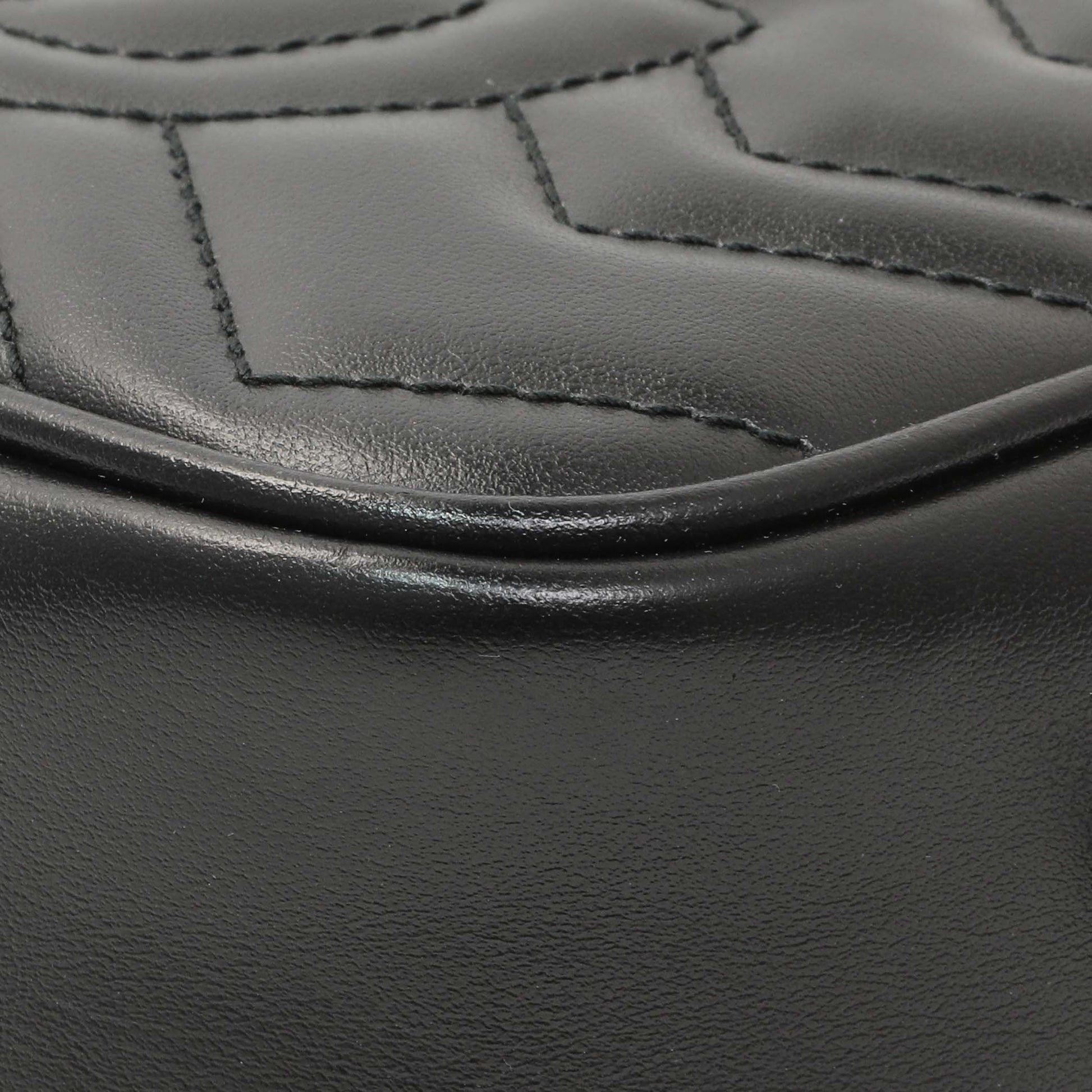 Exclusive Gucci Black Calfskin Matelasse Mini GG Marmont Chain Shoulder Bag — Alternate View 7