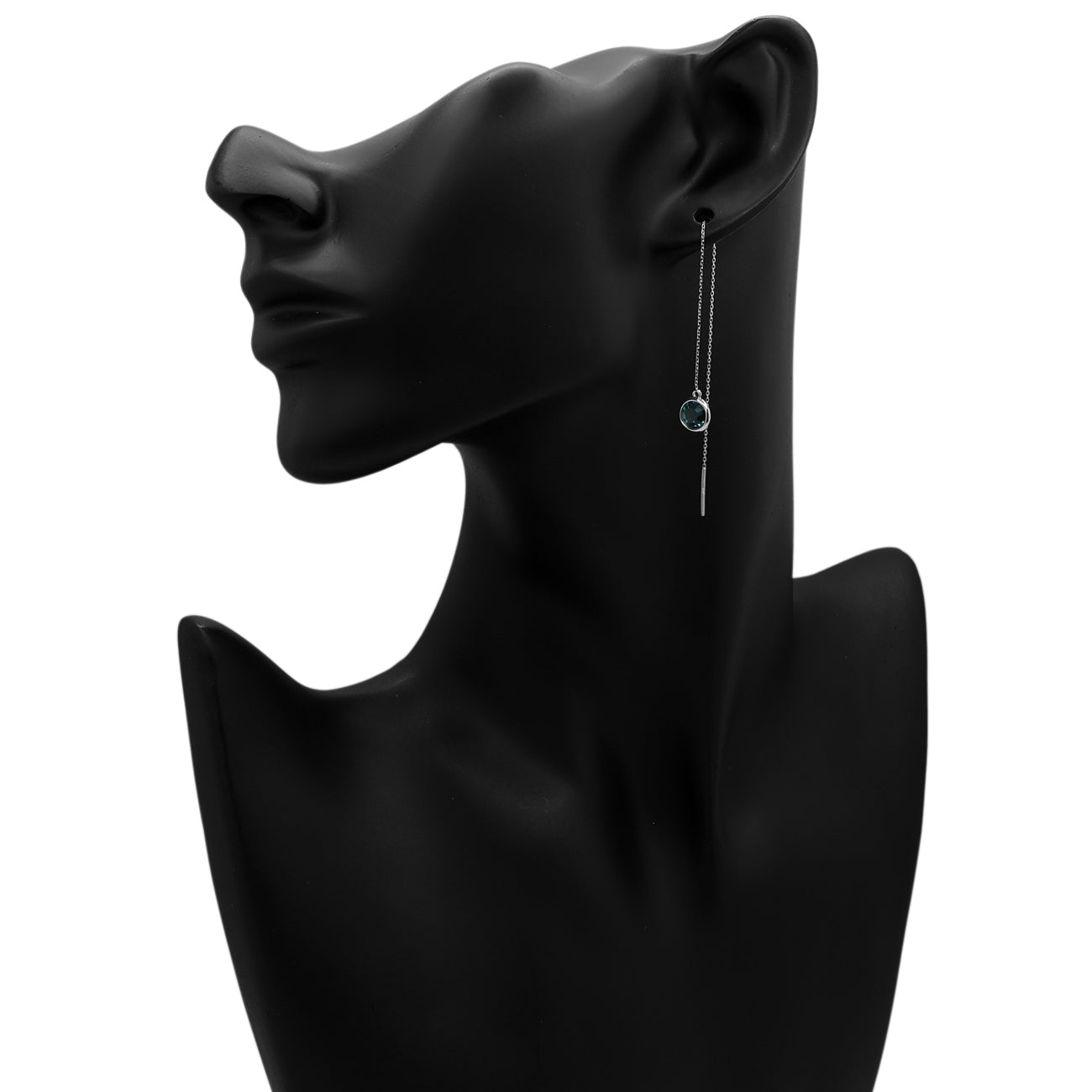 Exclusive 18K White Gold Drop Earrings — Back View