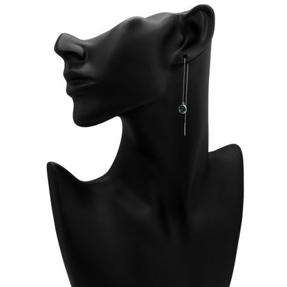 Exclusive 18K White Gold Drop Earrings — Back View
