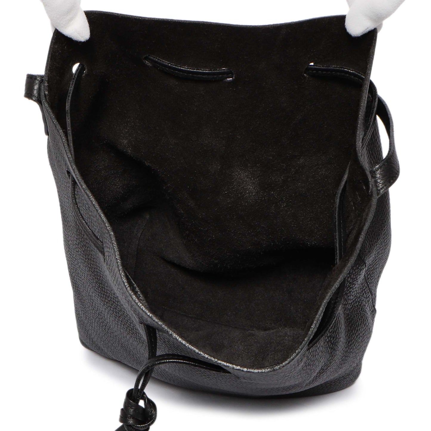 Exclusive Mansur Gavriel Black Tumbled Calfskin Bucket Bag — Alternate View 10
