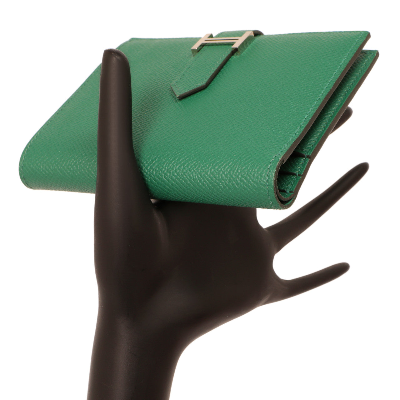Exclusive Hermes Vert Vertigo Epsom Bearn Compact Wallet — Alternate View 7