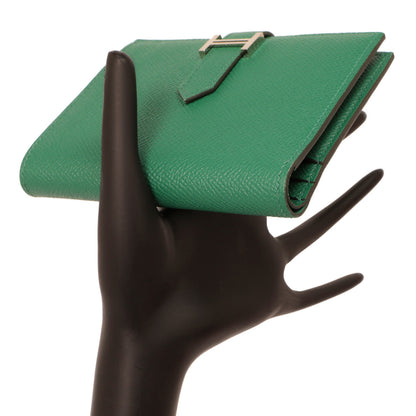 Exclusive Hermes Vert Vertigo Epsom Bearn Compact Wallet — Alternate View 7