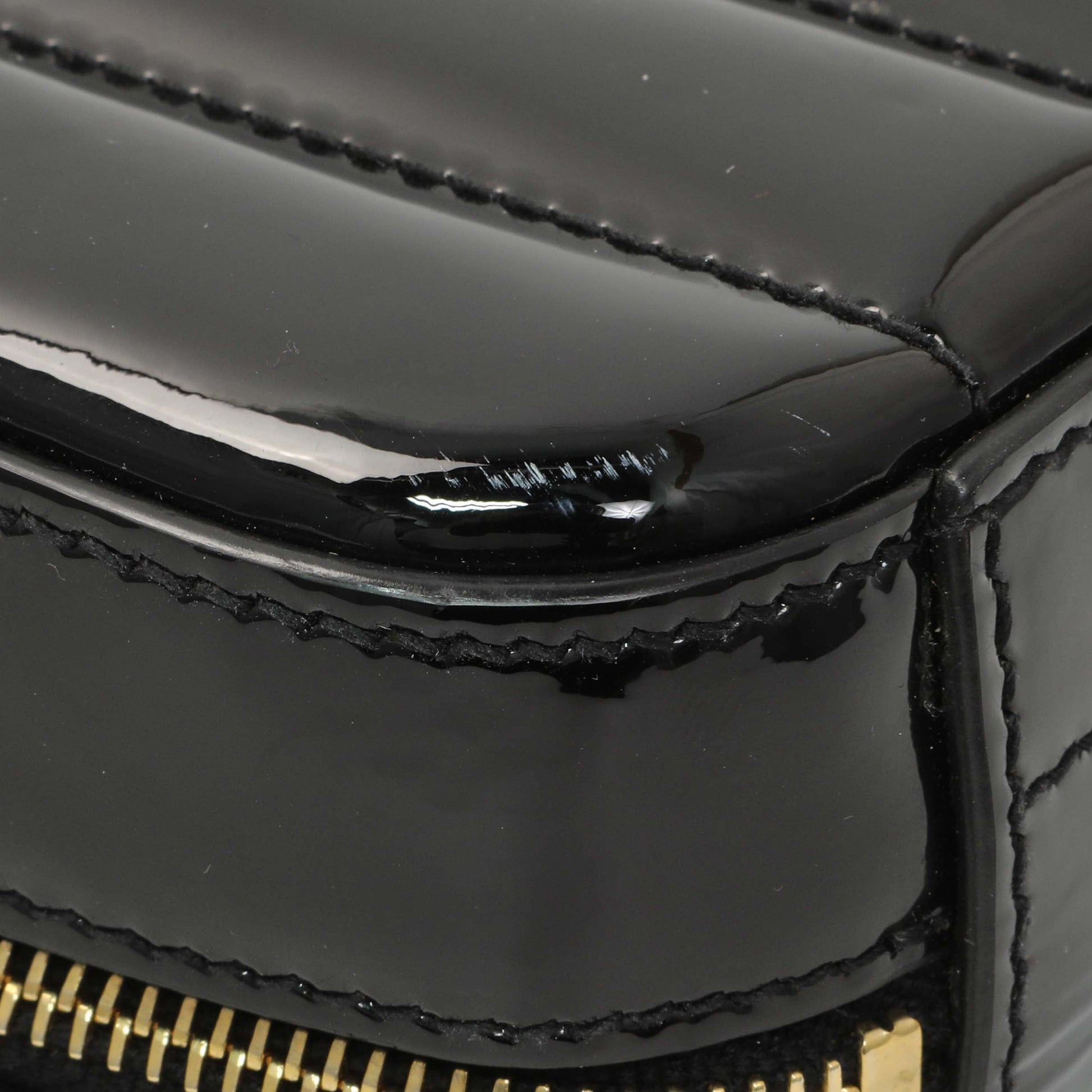 Exclusive Saint Laurent Black Patent Matelasse Monogram Mini Vicky Camera Bag — Lifestyle View