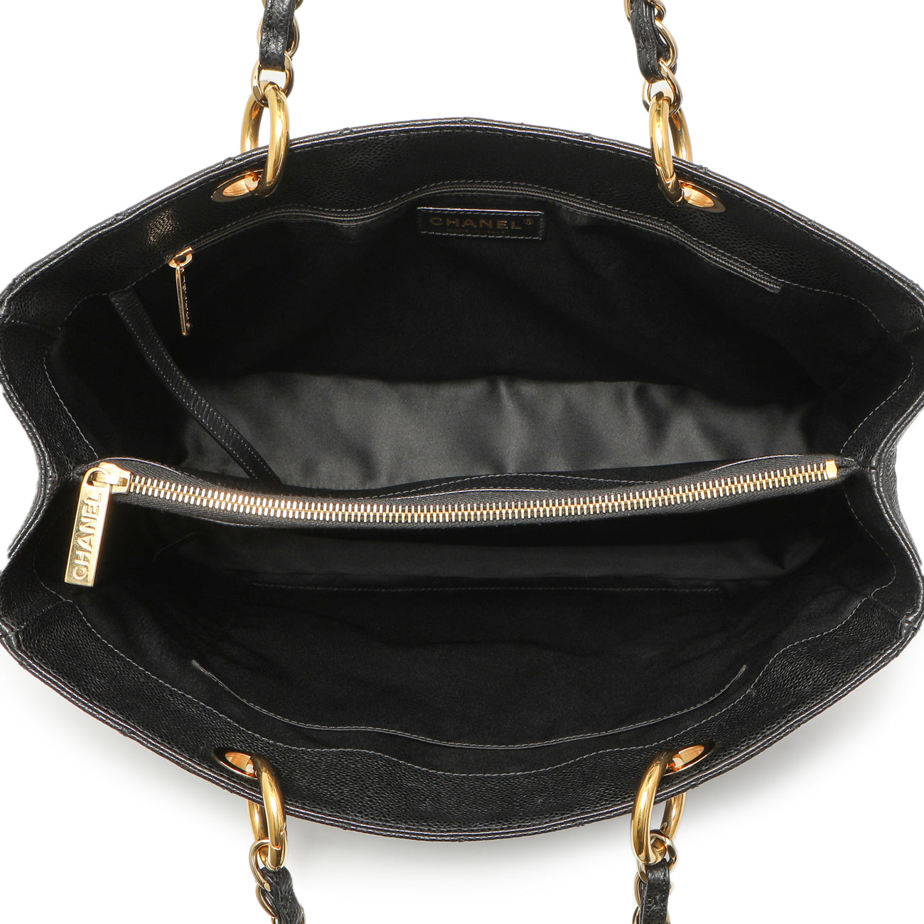 Exclusive Chanel Black Quilted Caviar Grand Shopping Tote GST — Alternate View 8