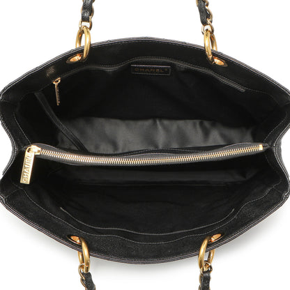 Exclusive Chanel Black Quilted Caviar Grand Shopping Tote GST — Alternate View 8