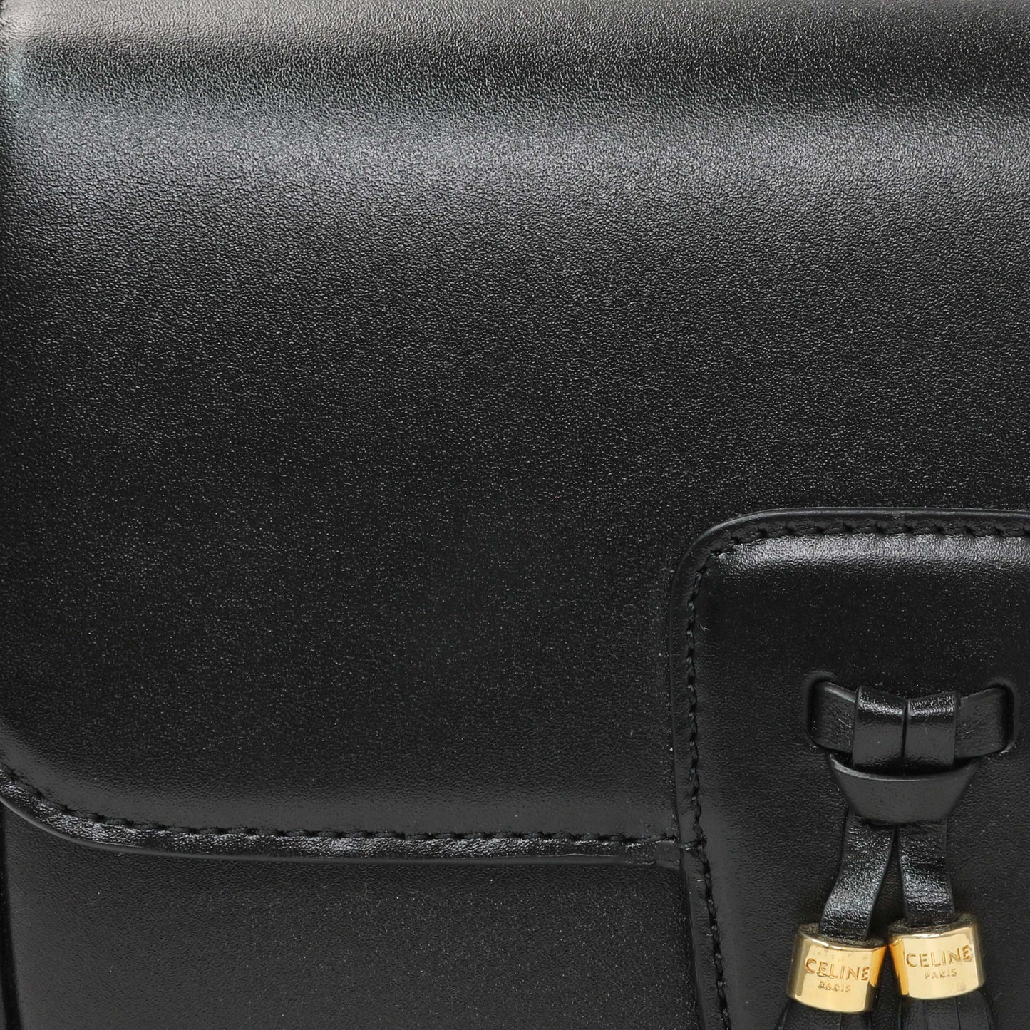 Exclusive Celine Black Calfskin Medium Tassel Bag — Alternate View 8