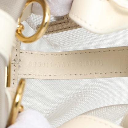 Exclusive Fendi Sabbia White Ice Mesh Vitello King F is Fendi Logo Embroidered Mini Mon Tresor Bucket Bag — Lifestyle View