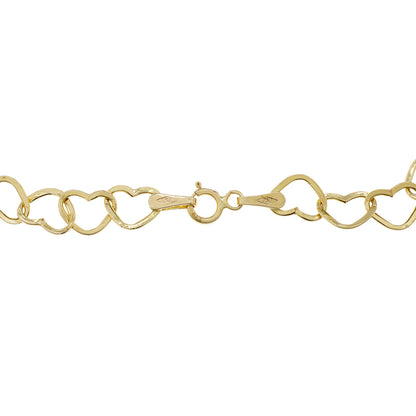 Exclusive 18K Yellow Gold Heart Link Bracelet — Side View